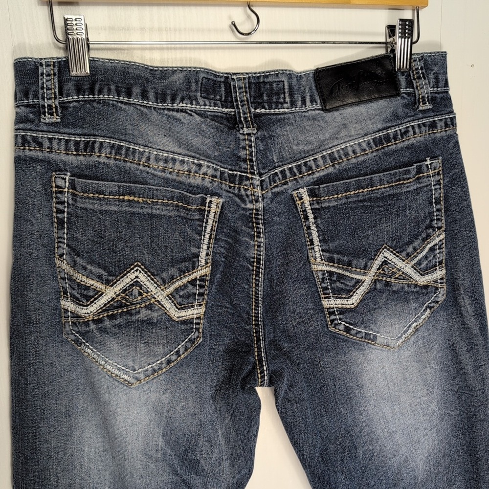True Luck Men Bootcut Jeans 34x32 Blue Classic Fit Western Denim Pants - Picture 7 of 16
